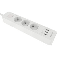 Удлинитель с USB зарядкой HARPER UCH-330 White H00002263