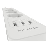 Удлинитель с USB зарядкой HARPER UCH-330 White H00002263