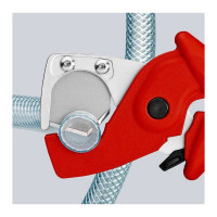 Труборез-ножницы для шлангов и защитных труб KNIPEX PlastiCut 25 мм, L-185 мм, подвес KN-9020185SB