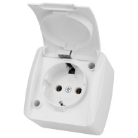 Розетка TDM ELECTRIC 2П+3 открытой установки IP54 16А с крышкой белая "Селигер" SQ1818-0013