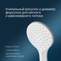 Душевой комплект AM.PM Gem: ручной душ, штанга, шланг F0190033