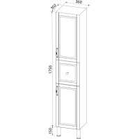 Напольный пенал IDDIS Oxford 36 см, белый OXF36W0i97