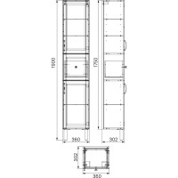 Напольный пенал IDDIS Oxford 36 см, белый OXF36W0i97