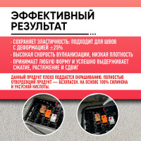 Герметик силиконовый ABRO 1200, черный, 85 г, SS-1200-BLK-3-RW