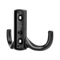 Двухрожковый мебельный крючок Kerron матовый черный KR-0061-BL