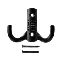 Двухрожковый мебельный крючок Kerron матовый черный KR-0061-BL
