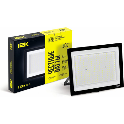 Светодиодный прожектор IEK СДО 06-200, черный, IP65, 6500K LPDO601-200-65-K02