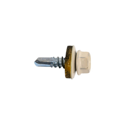 Кровельный саморез Стройметиз 5,5х19 насыщенно-белый RAL 9003 уп. 70 шт. коробка с окном 2150214