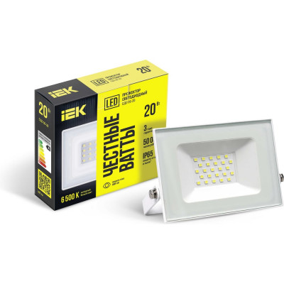 Прожектор IEK LED СДО 06-20, IP65, 6500K, белый LPDO601-20-65-K01