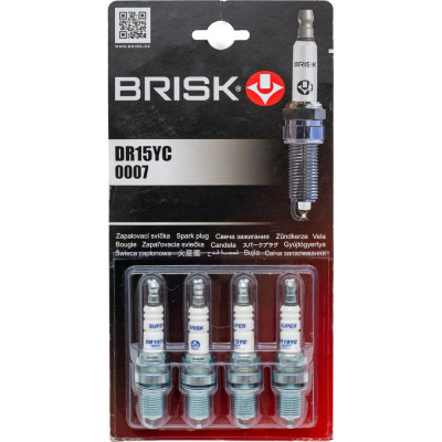 Свеча зажигания SUPER (ВАЗ-2101-2110/2121; карбюратор; ключ 16 мм) BRISK 0007 DR15YC-J
