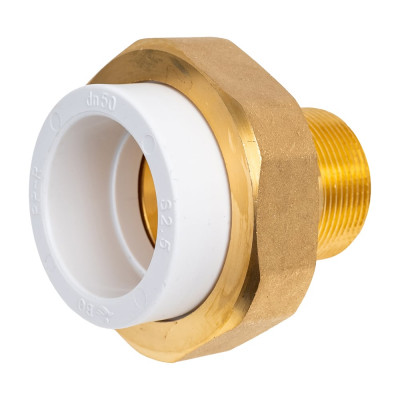 Комбинированная разъемная муфта американка Blue Ocean с наружной резьбой - 50x1 1/2, полипропилен PPRF/UAM(W)-50