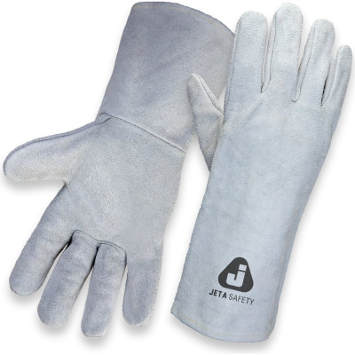 Краги сварщика Jeta Safety без подкладки из спилковой кожи, серые, размер 10/XL, JWK101-XL