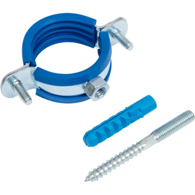Металлический сантехнический хомут для труб 50 Blue Ocean шуруп и дюбель в компл. PPRF/MSHTS 50
