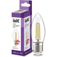 Лампа IEK серия 360, LED, C35, свеча, прозрачная, 5вт, 230В, 3000К, E27 LLF-C35-5-230-30-E27-CL