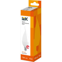Лампа IEK LED CB35, свеча на ветру, 7вт, 230В, 3000К, E14 LLE-CB35-7-230-30-E14