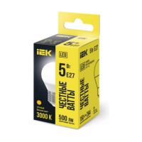 Лампа IEK LED, G45, шар, 5вт, 230В, 3000К, E27 LLE-G45-5-230-30-E27
