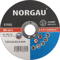 Диск отрезной по стали NT-PRO30 (125x3x22.2 мм) NORGAU 083307125