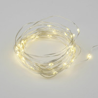 Светодиодная гирлянда Uniel ULD-S1000-100/SCB/3AA WARM WHITE IP20 DEW, UL-00005482