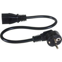 Шнур питания LANMASTER C19-Schuko, 3х1.5, 220В, 16А, черный, 0.5 метра LAN-PP19/SHA-0.5-BK