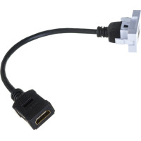 Вставка LANMASTER Mosaic 22.5x45 с адаптером HDMI, мама-мама, белая LAN-SIP-22HDMI-WH