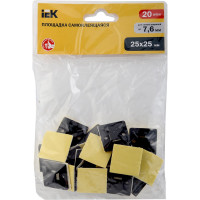 Самоклеящаяся площадка под хомуты IEK 25x25 черная 20 шт. ИЭК UHP31-25-020