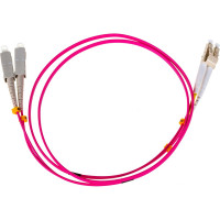 Переходной оптический шнур NIKOMAX, MM 50/125 OM4, SC/UPC-LC/UPC, двойной, 2 мм, 1 м NMF-PC2M4C2-SCU-LCU-001