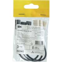 Коннектор IEK MONO, 10мм, 3шт JACK5.5-15см-разъем LSCON10-MONO-112-03