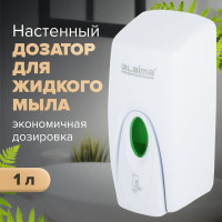 Диспенсер для жидкого мыла ЛАЙМА ORIGINAL наливной, 1 л, белый, ABS-пластик 605782
