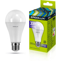 Светодиодная лампа Ergolux LED-A70-30W-E27-6K ЛОН, 30Вт, E27, 6500K, 180-240В 14230