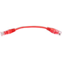 Патч-корд RJ45 - RJ45, 4 пары, UTP, категория 5е, 0.15 м, красный, TWT-45-45-0.15-RD