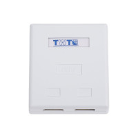 Настенная розетка 2 порта RJ-45, категория 6, экранированная, белая, TWT-SM2-4545/S6-WH