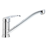 Смеситель для кухни RAIN Платина однорычажный, низкий, картридж 40 мм., гайка, латунь, хром 561-300