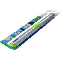 Линейка Attache Selection aluminium 30 см, с держателем, зеленая 726997