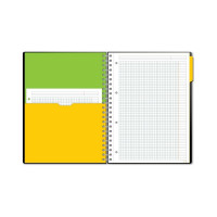 Бизнес-тетрадь Attache Selection SMARTBOOK А4, 120 листов, клетка, спираль, микроперфорация, разделители, карман, желто-оранжевая 272651