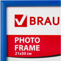 Рамка BRAUBERG HIT2, 21х30 см, пластик, багет 12 мм, синяя, стекло, 390943
