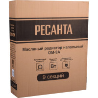 Масляный радиатор Ресанта ОМ-9А 2 кВт 67/3/16