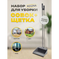 Набор для уборки: совок+щётка с высокой ручкой Apex Regina хром 11705-A