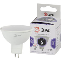 Светодиодная LED лампа ЭРА, MR16-6W-860-GU5.3 диод, софит, 6Вт, холодный, GU5.3 10/100/4200 Б0049069