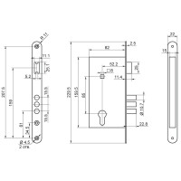 Замок врезной BORDER 78111-ЗВ4-3 черный жемчуг13109 13109 00013109