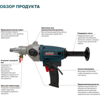 Дрель алмазного бурения Alteco Professional DD 1713 15282