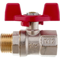 Кран шаровой RTP латунный, вн/нар., PN 25, ручка бабочка, G 1/2 34885