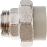 Муфта комбинированная RTP разъемная, американка, наружная резьба, D40х1 1/4 мм, серая 15813