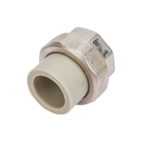 Муфта комбинированная RTP разъемная, американка, внутренняя резьба, D20х3/4 мм., серая 15516