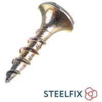 Саморезы для гипсокартона по дереву Steelfix 3,5х19 желтое цинкование, потайная головка, крупный шаг 915шт А-00131