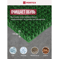 Коврик-дорожка VORTEX ТРАВКА 0.90х15 м противоскользящий зеленый 24001