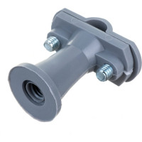 Держатель круглого проводника EZETEK 6-10мм серый, высота 38мм, пластик 91102