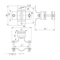 Кронштейн EZETEK для мачты 10мм на планке, сталь 75747