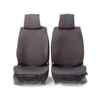 Накидки на передние сиденья CarPerformance, 2 шт. материал fiberflax /лен/ CUS-1022 BK/RD