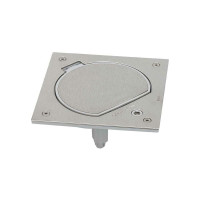 Влагостойкая основа с розеткой Simon, IP66 2PE Schuko К45 RJ45 5e UTP с замком, сталь KSE15USEC-23-72