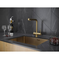 Смеситель для кухни Paulmark SKALEN брашированное золото Sk213020-BG